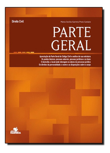 Direito Civil - Parte Geral, De Caniato. Editora Harbra - Direito, Capa Mole Em Português