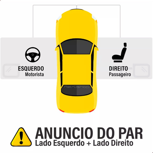 Par Lente Vidro Espelho Retrovisor Com Base Agile / Montana
