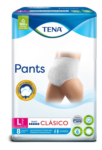 Pañales para adultos descartables Tena Ropa Interior Pants Clásico L x 8 u