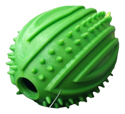 Juguete Perro Pelota Rugby L Dosif Rellenable Snack Alimento Color Verde