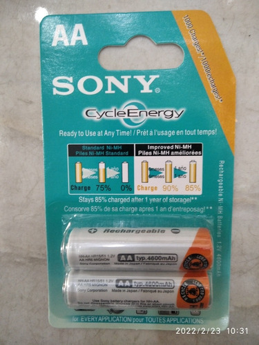 Baterías Recargables Doble A Sony 4600mah