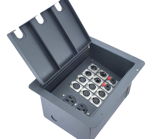 Caja De Piso Empotrada Fbl12 + Ac Con 6 Xlr Hembra, 2 Xlr 2