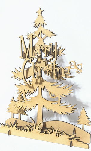Imagen 3 de 4 de Árbol Navidad Encastre Decoración - Mdf / Fibrofacil