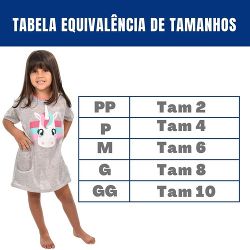 Imagem 2 de 4 de Camisola Conforto Meia Manga Feminino Camisão Infantil