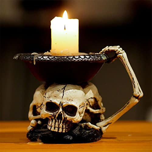 Portavelas De Calavera Con Diseño De Esqueleto, Candelabros