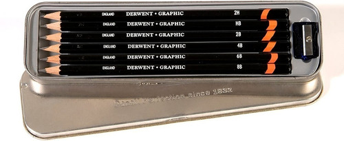 Lapices Graphic Derwent Graduacion 2h-8b X 6 + Sacapuntas