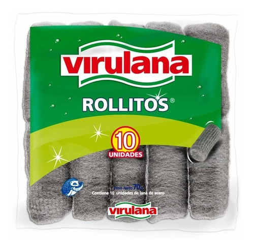 Rollitos Virulana Lanas De Acero 70grs 10 Unid (bultox24)