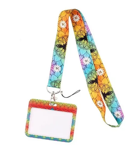Porta Documento Y Lanyard Mandala Flor Porta Carnet  Gafete