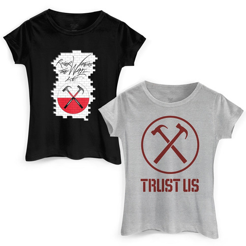 Show Roger Waters 2 Camisetas Trust Us The Wall Feminina