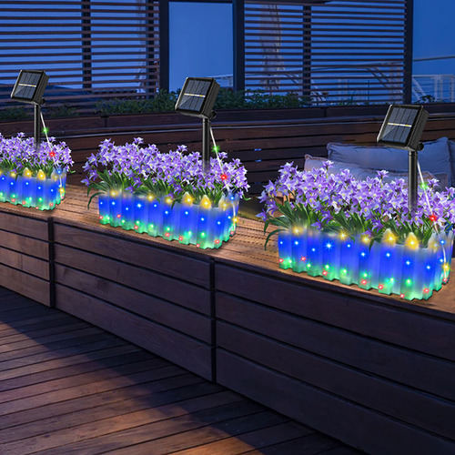 Luces Para Macetas Con Luz Solar Para Exteriores, Alimentada