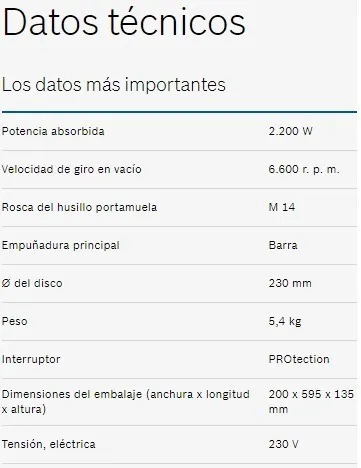 Bosch Pulidora Angular Gws 22-230 Lvi Profesional Eléctrica