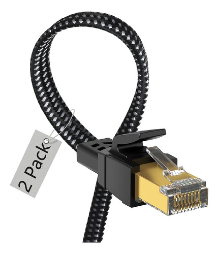 Cable Ethernet Cat 8 De 6 Pies, Paquete De 2 Cables De Conex