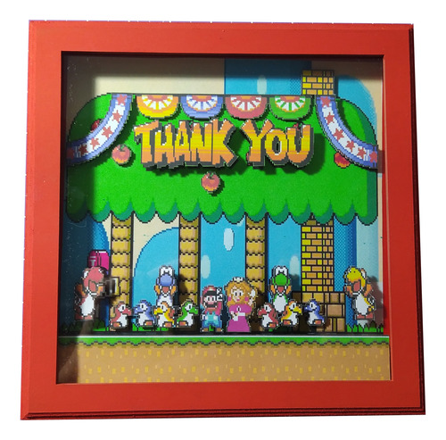 Quadro 3d Super Mario World Tela Final