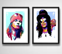 Comprar Set 2 Cuadros Guns N Roses Pop Art Axl Rose Slash Decoracion