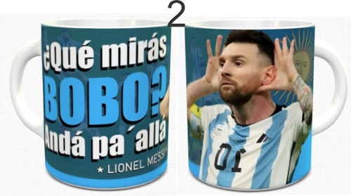 Taza Ceramica Importada Messi Que Mira Bobo Mundial Qatar