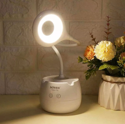 Lampara Led Touch Blanco Velador Lapicero Inalambrica Plegable Escritorio Veoquiero