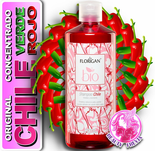 Shampoo Bio Chiles Rojos Y Verdes Concentrado Florigan Origi