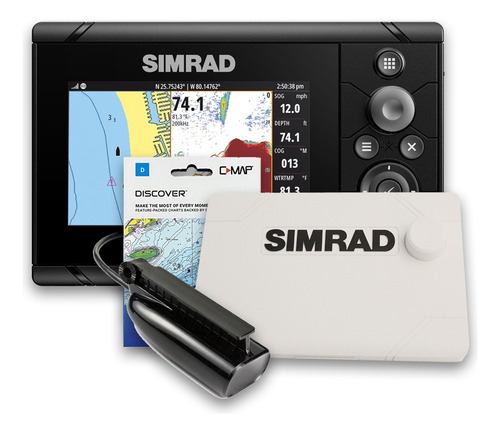 Sonar GPS Simrad Cruise 5 con tapa, marco, transductor y gráfico