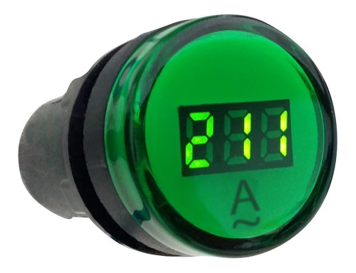 Mini Amperimetro Digital Redondo Verde Baw Ojo De Buey Ac