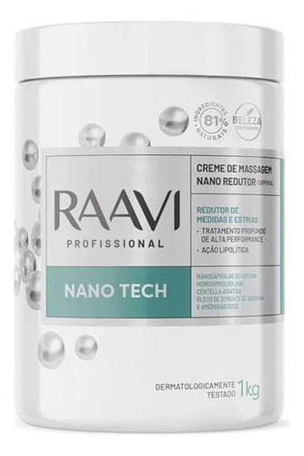 Creme De Massagem Nano Tech Redutor Raavi 1kg