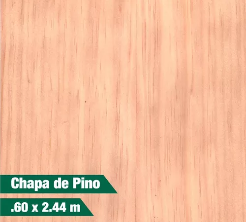 Chapa De Madera Natural Pino En 1mm De 0.60m X 2.44m (pz)