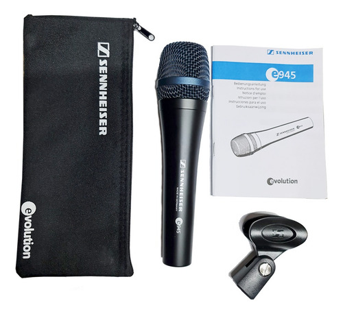 Micrófono Sennheiser Evolution E 945 Dinámico Supercardioide color negro