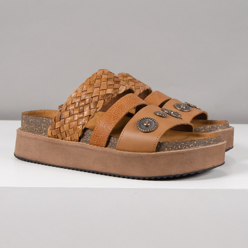 Imagen 2 de 9 de Sandalias Cuero Mujer Livianas Con Tiras Citadina Lombardia