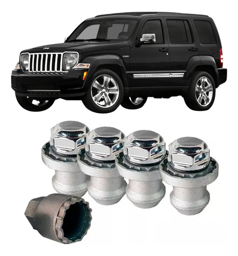 Aem Lug Nuts Locks Jeep Liberty 2008-2014 4x2 1/2 - 20 Unf G