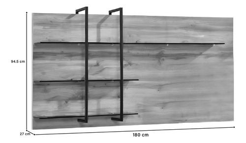 Estante de Pared Multiusos Organizador Bossa Fulgore de MDF/Melamina/Acero Color Marrón