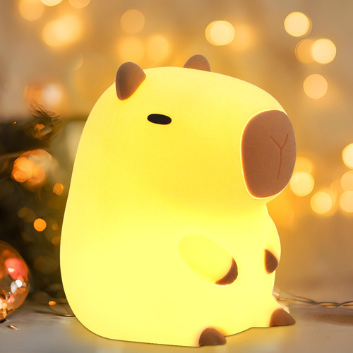 Luz Nocturna Okayera Cute Capibara Led De Silicona Recargabl