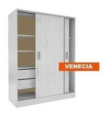 Ropero Placard Puerta Corredizas 138 Cm O 1.38 M  2 Cajones