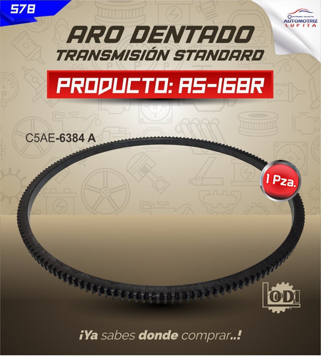 Aro T/std Ford Motores 286 302 351 Modelos 67/84 168 Dientes