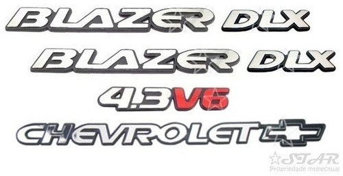 Emblemas Blazer Dlx + 4.3 V6 + Chevrolet - 1995 À 1998