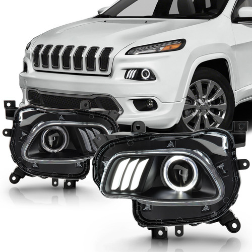 Par Faros Negro Led Jeep Cherokee Trailhawk 2017 2.4l