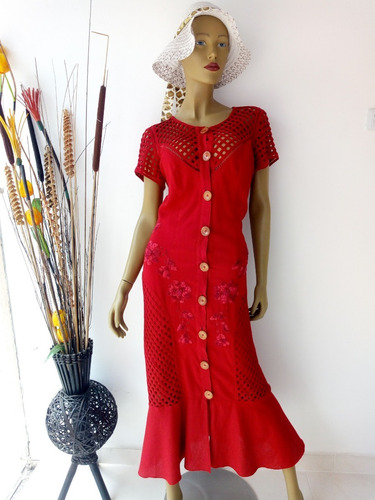 Vestido Diamante Rojo Bordados Cartago Edis