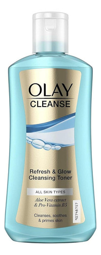 Olay Cleanse Refresh & Glow Cleansing Toner, All Skin Types, 200 Ml Tónico Limpiador Para Todo Tipo De Piel Con Aloe Vera Y Vitamina B5 Suavizando Y Humectando.
