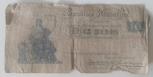 Billete Argentina 10 Pesos Caja De Conversión Bott 1634 #3