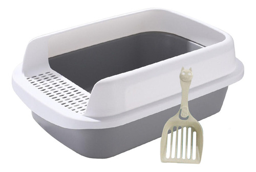 Caja De Arena Para Gatos, Orinal, Inodoro, Gris Grande