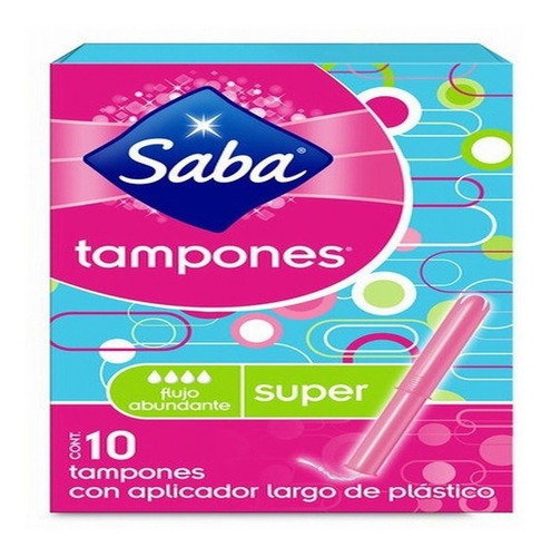 Tampón Saba Compacto Con Aplicador Super Plus 10 u