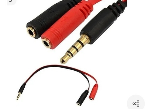 Pack 2 Cable Auxiliar 2 Hembra 1 Macho Ye 3.5 Audio Splitter