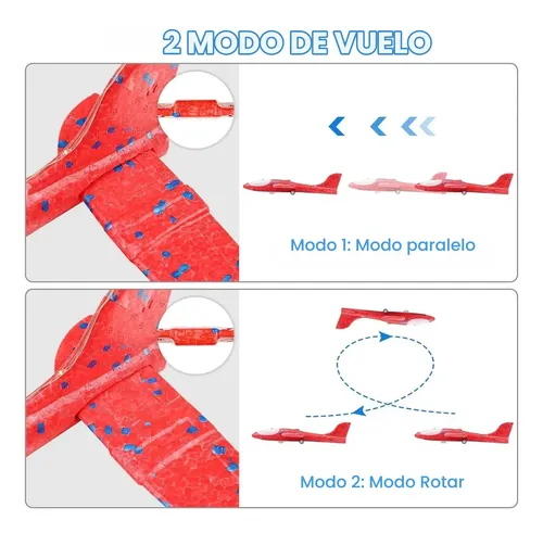 Avión De Juguete De Poliestireno Con Lanzador Y 3 Planeadores – Juguete Exterior Para Niños De 3 A 10 Años