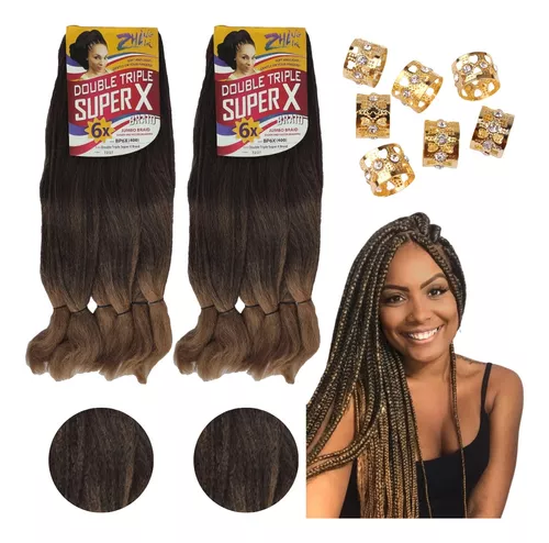 Jumbão Cabelo Jumbo Hiperx 400 Gramas Box Braids Trança Ombré MT2