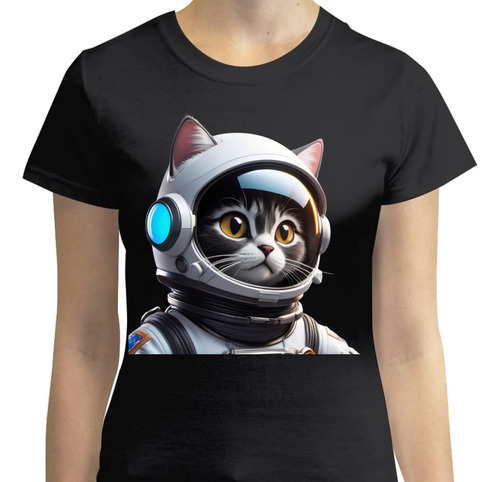 Playera Diseño De Gatito Astronauta - Cat Lover - Gatos