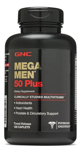 Multivitaminico Gnc Mega Men 50 Plus X 120 Tabletas