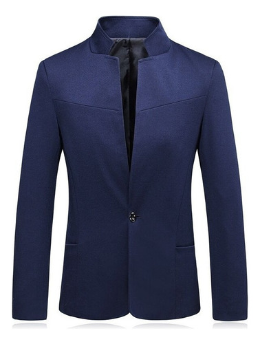 Saco Blazer Moderno Elegante Con Cuello Mao Slim Fit Méx [u]