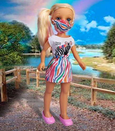 Muñeca Nancy Un Dia Con Mascarilla Arcoiris