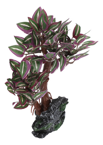Hermoso Árbol De Simulación De Acuario Con Base De Resina Si