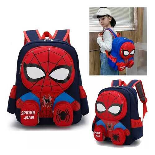 Mochila Spider Man 3d Escolar Primaria Kindergarten