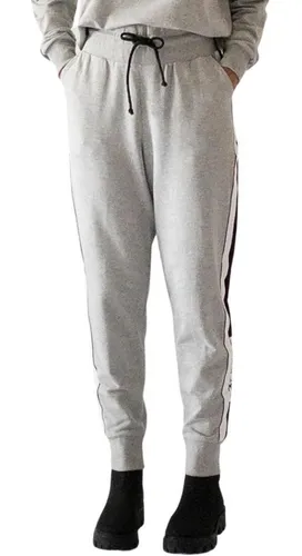 Calça moletom com listra lateral best sale feminina