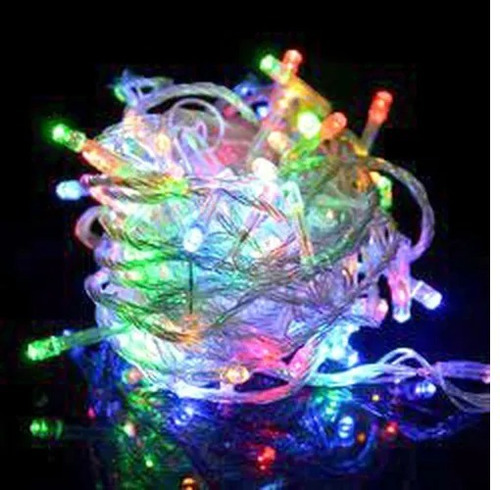 100 Luces Navidad Led Cable Cristal Guia Multicolor 9 Metros